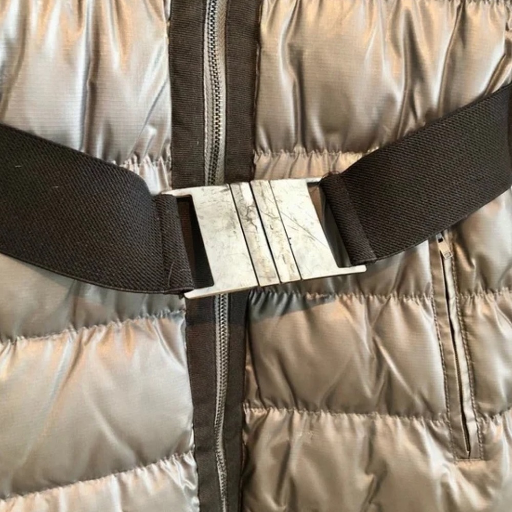 Vero Moda Iman 3/4 Puffer Thick Comfy Belted Hooded Winter Jacket Coat Grey - Picture 11 of 15